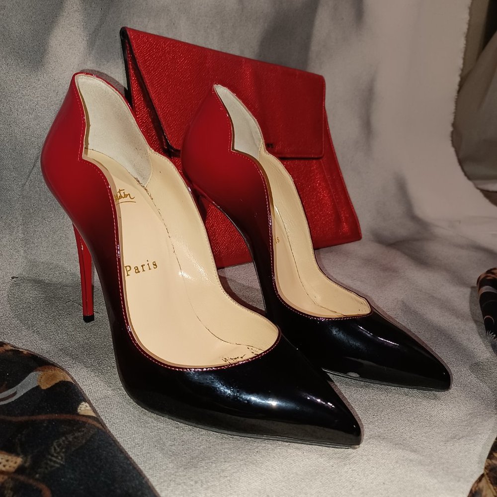 Red Leather Burberry Clutch